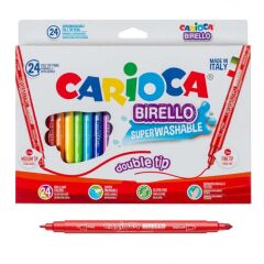 Nessiworld Carioca Birello Çift taraflı Süper Yıkanabilir Keçeli Kalem 24'lü