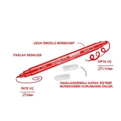 Nessiworld Carioca Birello Çift taraflı Süper Yıkanabilir Keçeli Kalem 24'lü