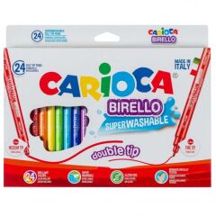 Nessiworld Carioca Birello Çift taraflı Süper Yıkanabilir Keçeli Kalem 24'lü