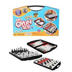 Nessiworld Toru 3 in 1 Çantalı Oyun Seti Satranç-Dama-Tavla