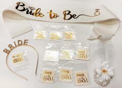 Nessiworld   Altın Renk Bride Partisi Taç Kuşak Dövme Bileklik Seti Full 13 Parça