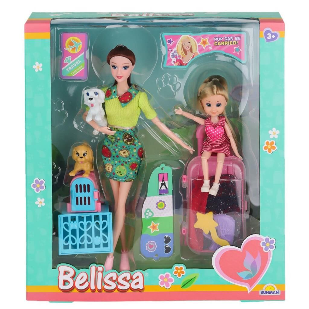 Nessiworld  3046 SUN-RST-SIS-MNK BBK SET BELISSA VE ANNESİ YOLCULUK ZAMANI 30CM