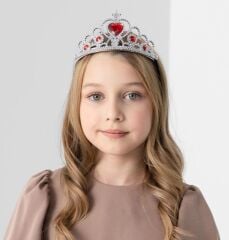 Nessiworld  Kalp Taşlı Kırmızı Renk Karlar Ülkesi Elsa Anna Frozen Tacı