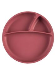 OiOi Porsiyon Vakum Tabanlı Silikon Tabak  - Velvet Rose