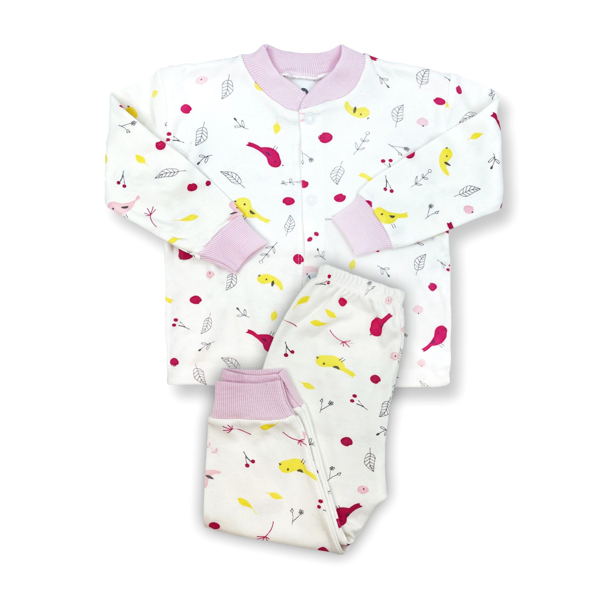 Sema Baby Happy Birds Bebek Pijama Takımı Pembe 3-6 Ay