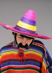 Nessiworld  Sombrero Meksika Şapkası Renkli Örme Hasır Yetişkin Boy