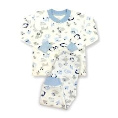 Sema Baby Happy Animals Bebek Pijama Takımı Mavi 0-3 Ay