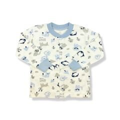 Sema Baby Happy Animals Bebek Pijama Takımı Mavi 0-3 Ay