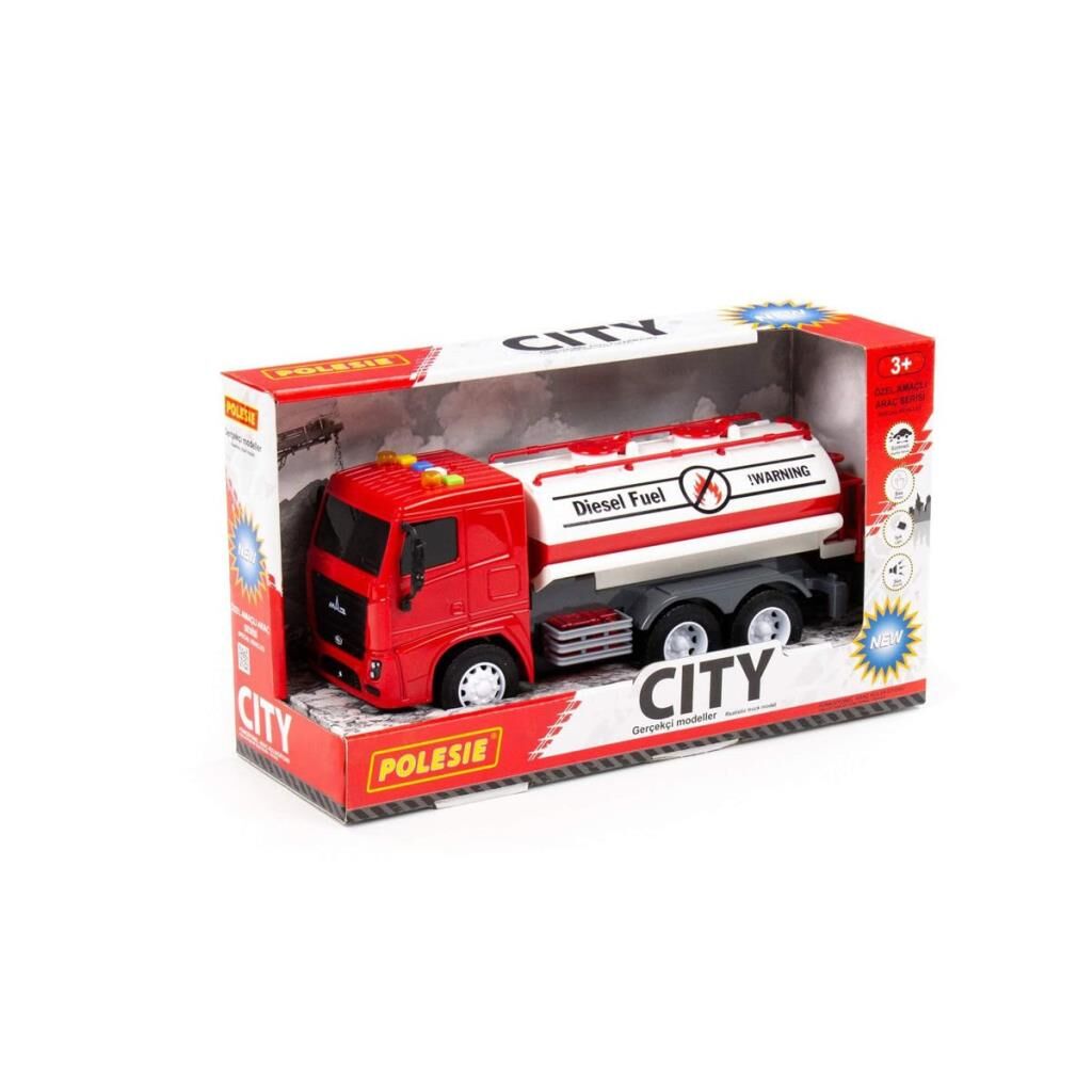 Nessiworld 96296 CITY Sürtmeli V2 Tanker Işıklı ve Sesli Kırmızı Kabin Kutuda - Polesie