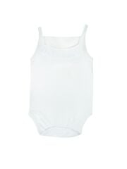 Sema Baby Penye ip Askılı Badi (Body) - Beyaz 3-6 Ay