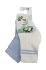 Nessiworld   Derby Bamboo 2'Li Çorap 68386 Ekru Mavi