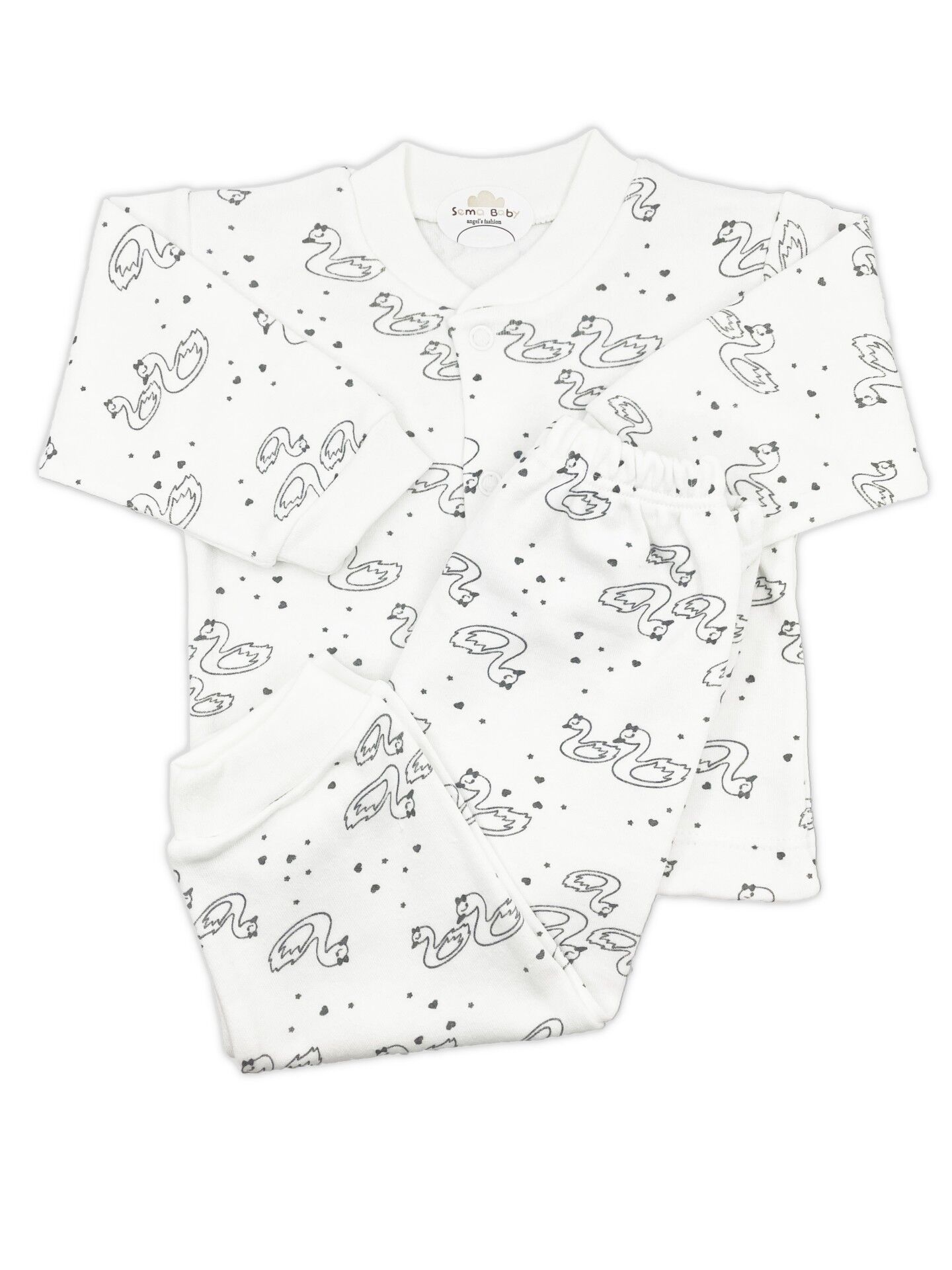 Sema Baby Sevimli Kuğu Bebek Pijama Takımı 0-3 Ay