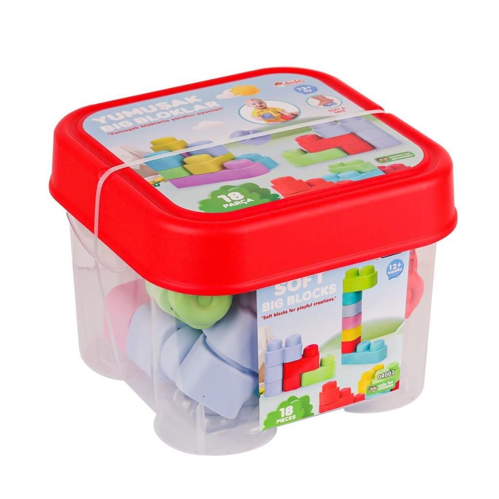Nessiworld  04007 Yumuşak Big Bloklar Kova 18 Parça -Dede