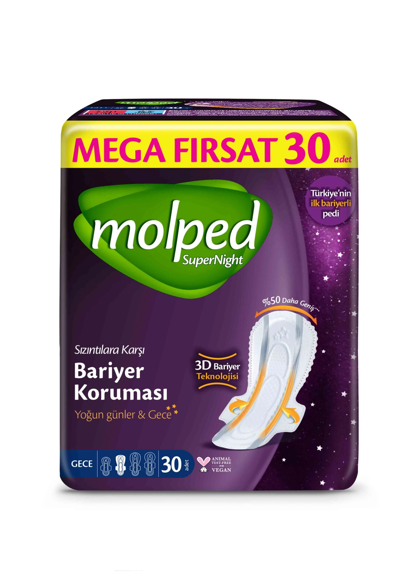 Nessiworld Molped SüperNight Gece Mega Ped 30 Adet