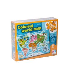 Nessiworld  JP 31015 Colorful World Map Jumbo Puzzle 50 Parça -Ks Puzzle