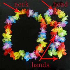 Nessiworld  Rengarenk Hawaii Kolye Taç Bileklik Seti 4 Parça