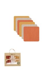Nessiworld Bistyle 6'lı Müslin Mendil 20x20 cm 90106 Kiremit Bej Hardal