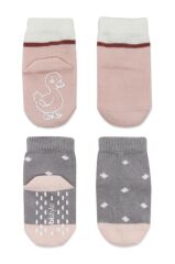 Nessiworld Nessiworld Bistyle Hayvan Figür Kaymaz Kız Soket Çorap 2'Li BS10120 Gri