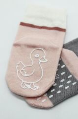Nessiworld Nessiworld Bistyle Hayvan Figür Kaymaz Kız Soket Çorap 2'Li BS10120 Gri