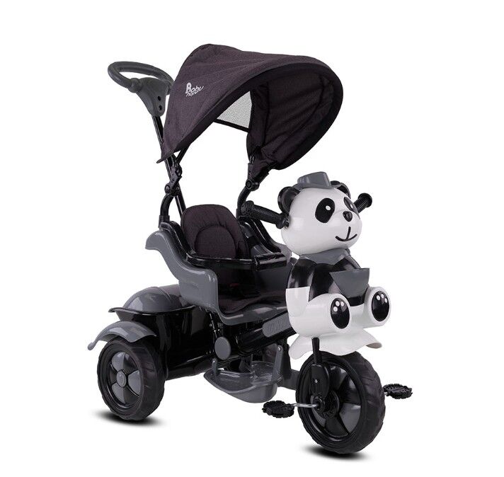 Nessiworld  Babyhope 127A Little Panda 3 Tekerli Kontrollü Bisiklet (Pedli) Gri