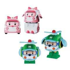 Nessiworld  POLI MRT-674 Robocar Poli Mini Transforming Kasabanın Kurtarma Araçları 4lü Set