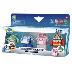 Nessiworld  POLI MRT-674 Robocar Poli Mini Transforming Kasabanın Kurtarma Araçları 4lü Set