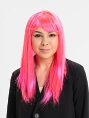 Nessiworld  Şeker Pembesi Koyu Pembe Renk Uzun Düz Parti Peruğu