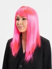 Nessiworld  Şeker Pembesi Koyu Pembe Renk Uzun Düz Parti Peruğu
