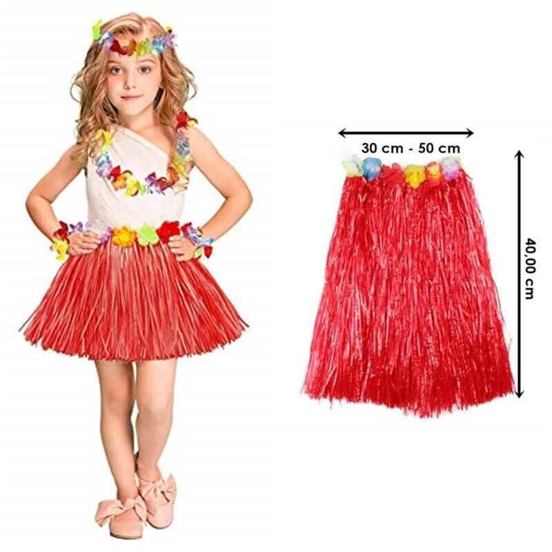 Nessiworld  Hawaii Hula Eteği Kırmızı Renk 40 cm