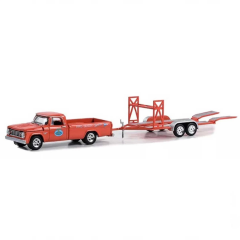 Nessiworld  Greenlight 1/64 1967 Dodge D-100 with Tandem Car Trailer