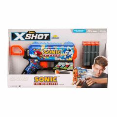 Nessiworld 36648 X-Shot Skins Flux Sonic The Hedgehog 8 Mermili Sünger Dart Atan Silah 21 cm -Sunman