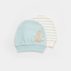 Nessiworld     Save The Seahorse 2'Li Bebek Şapka 72231 Bej-Mint