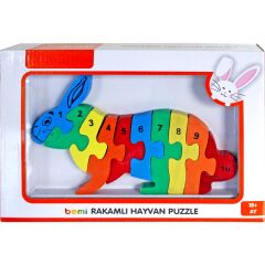 Bemi Ahşap Rakamlı Hayvan Puzzle ( Tavşan )