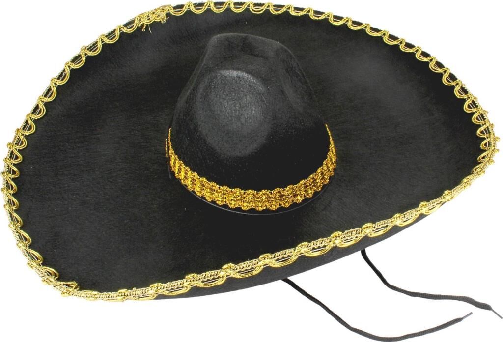 Nessiworld  Sombrero Meksika Şapkası Mariachi Altın Şeritli Yetişkin Boy
