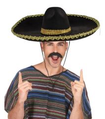 Nessiworld  Sombrero Meksika Şapkası Mariachi Altın Şeritli Yetişkin Boy