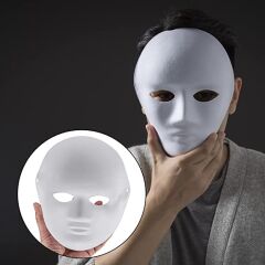 Nessiworld  Beyaz Renk Boyanabilir Anonim Tam Yüz Cosplay Maske 24x18 cm