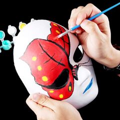 Nessiworld  Beyaz Renk Boyanabilir Anonim Tam Yüz Cosplay Maske 24x18 cm