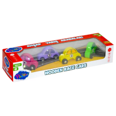 Nessiworld Playwood Ahşap Yarış Arabası 4'lü Paket