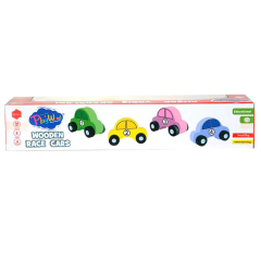 Nessiworld Playwood Ahşap Yarış Arabası 4'lü Paket