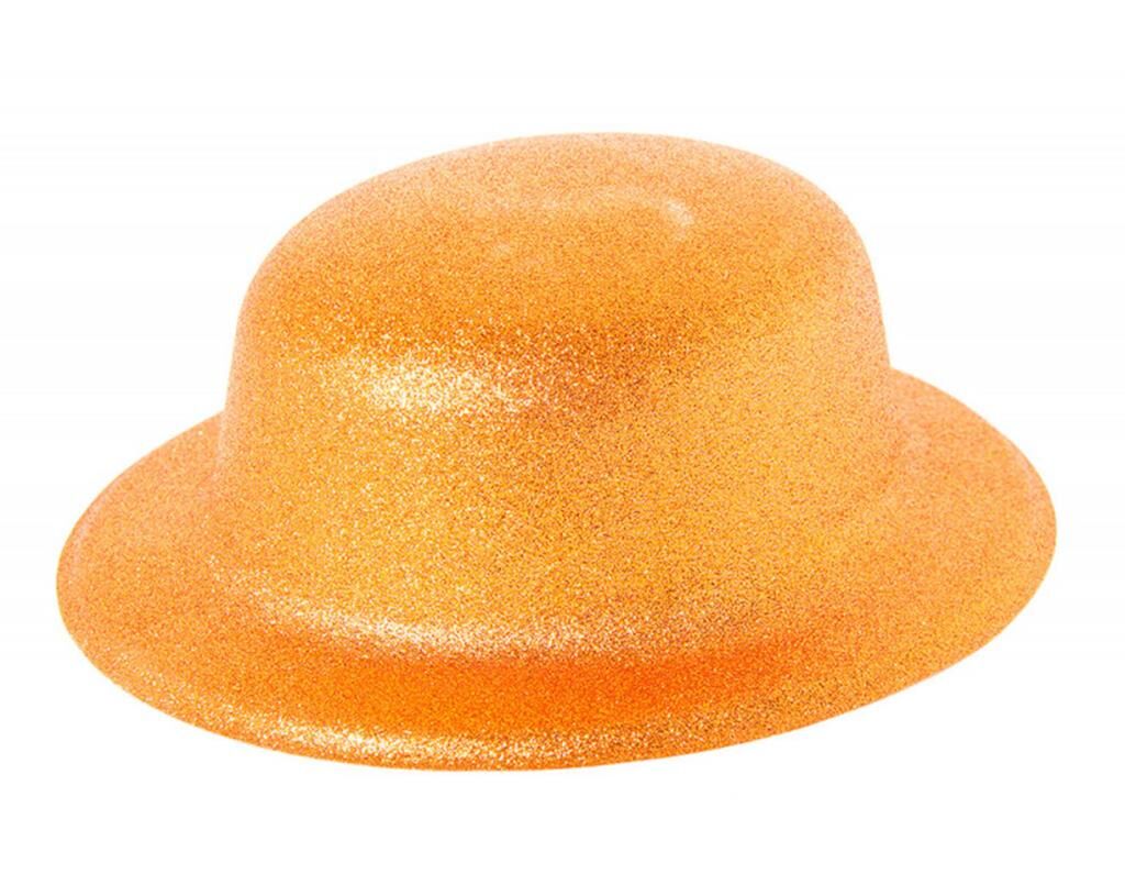 Nessiworld   Turuncu Renk Simli Melon Yuvarlak Parti Şapkası 24x26 cm