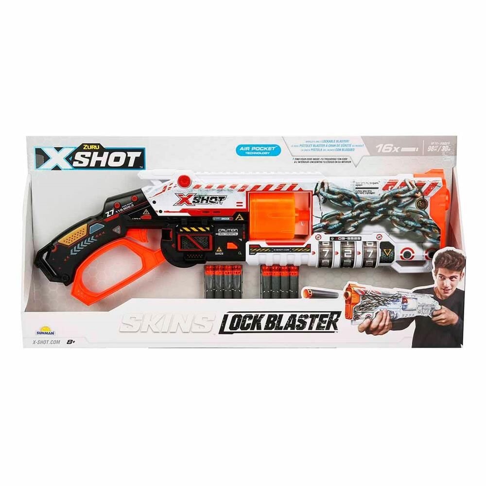 Nessiworld X-Shot Skins Lock Blaster 16 Mermili Sünger Dart Atan Silah 56 cm