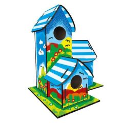 Nessiworld 5269 Kumtoys Boyanabilir 3'lü Kuş Evi - Bird House