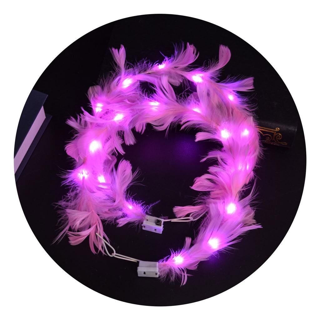 Nessiworld  Led Işıklı Rengarenk Yanan 3 Fonksiyonlu Otrişli Parti Tacı Pembe Renk 12x12 cm