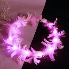 Nessiworld  Led Işıklı Rengarenk Yanan 3 Fonksiyonlu Otrişli Parti Tacı Pembe Renk 12x12 cm