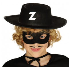 NessiWorld Z Logolu Zorro Şapkası ve Zorro Maskesi Çocuk Boy