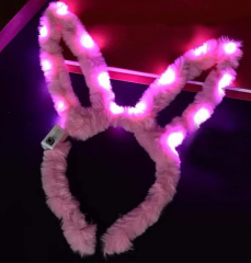 Nessiworld  Led Işıklı Peluş Pofuduk Tavşan Kulak Tavşan Taç Pembe 17X23 cm