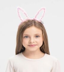 Nessiworld  Led Işıklı Peluş Pofuduk Tavşan Kulak Tavşan Taç Pembe 17X23 cm