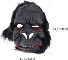 NessiWorld Lateks Goril Maskesi Maymun Maskesi Et Maskesi Orangutan Siyah Saçlı 1 No