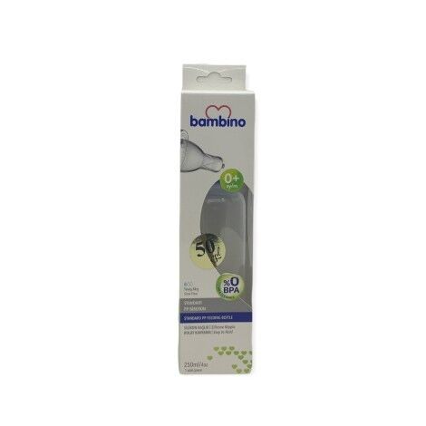 Bambino Altı Köşe Silikon Kiraz Uçlu Cam Biberon 250 ml - Pembe