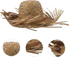 Nessiworld  Tropikal Parti Naturel Hasır Hawaii Şapkası 13x36 cm